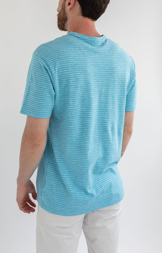 Playera A Rayas Aqua