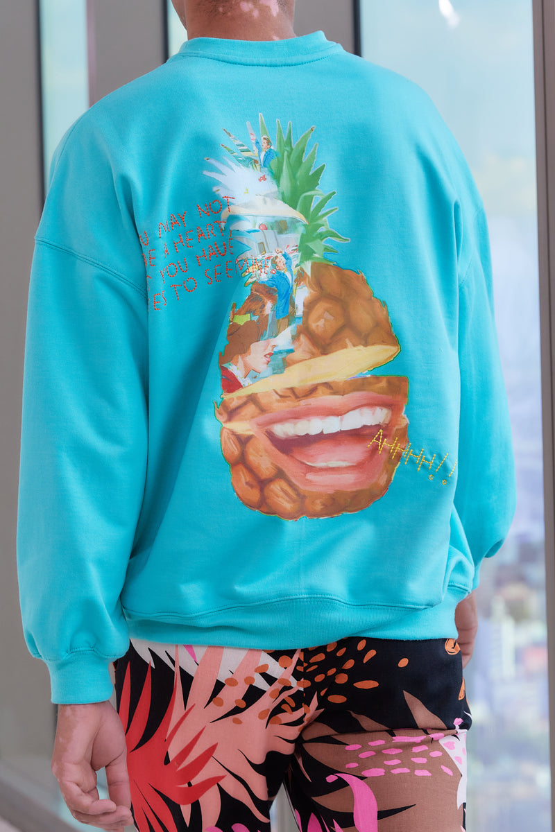 CREWNECK AQUA VANDAL FRUIT CLUB