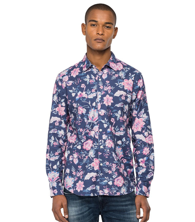 FLORAL SHIRT IN DOBBY COTTON