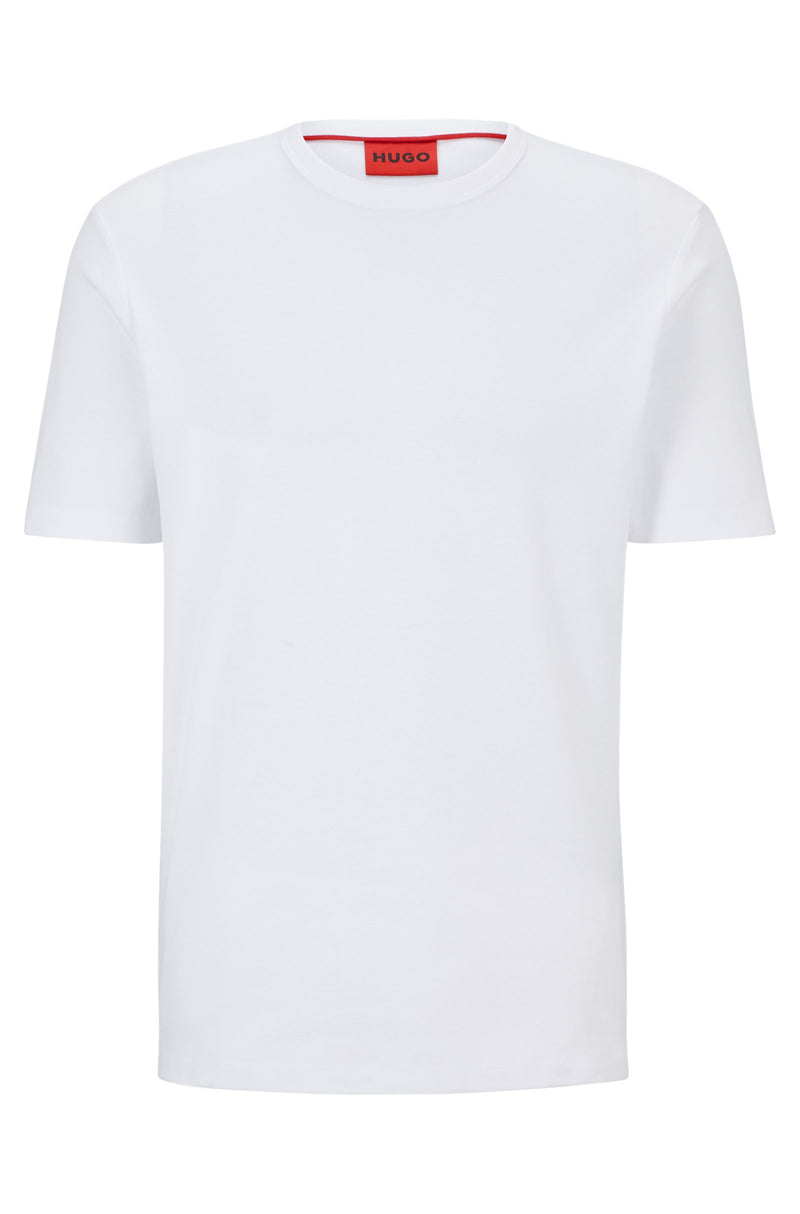 PLAYERA BLANCA HUGO BOSS MANGA Y HOMBRO CON LETRAS.